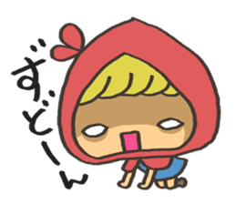 kawaii red girl sticker #7356555