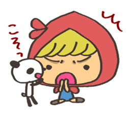 kawaii red girl sticker #7356562