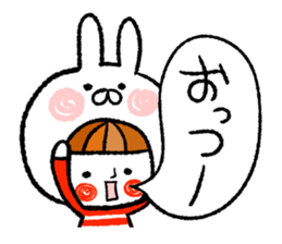 Happy, rabbit headdress Girl sticker #7359325