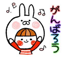 Happy, rabbit headdress Girl sticker #7359329