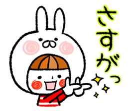 Happy, rabbit headdress Girl sticker #7359330