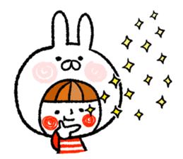 Happy, rabbit headdress Girl sticker #7359331