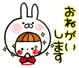 Happy, rabbit headdress Girl sticker #7359332
