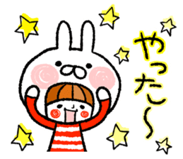 Happy, rabbit headdress Girl sticker #7359335