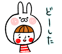 Happy, rabbit headdress Girl sticker #7359336