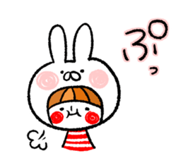 Happy, rabbit headdress Girl sticker #7359338