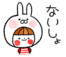 Happy, rabbit headdress Girl sticker #7359339
