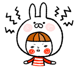 Happy, rabbit headdress Girl sticker #7359340