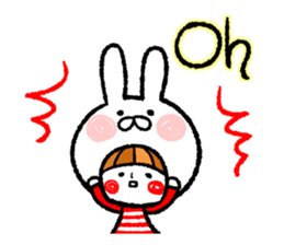 Happy, rabbit headdress Girl sticker #7359341