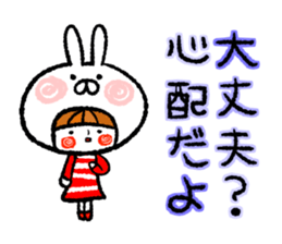 Happy, rabbit headdress Girl sticker #7359343