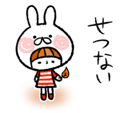Happy, rabbit headdress Girl sticker #7359344
