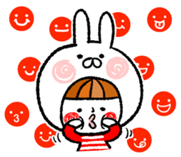 Happy, rabbit headdress Girl sticker #7359345