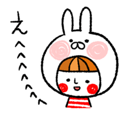 Happy, rabbit headdress Girl sticker #7359346