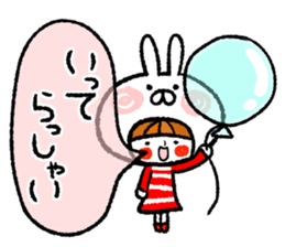 Happy, rabbit headdress Girl sticker #7359348