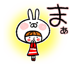 Happy, rabbit headdress Girl sticker #7359353