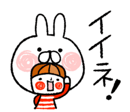 Happy, rabbit headdress Girl sticker #7359354