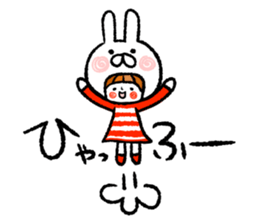 Happy, rabbit headdress Girl sticker #7359355