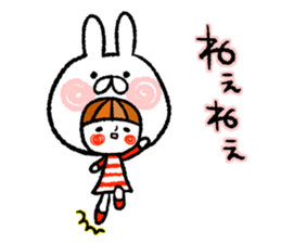 Happy, rabbit headdress Girl sticker #7359356