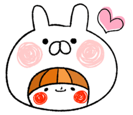 Happy, rabbit headdress Girl sticker #7359360