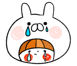 Happy, rabbit headdress Girl sticker #7359363