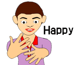 Conversation in English sign language sticker #7360365