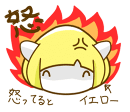 Bobbed hair cat of usual smiling face sticker #7363165