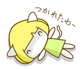 Bobbed hair cat of usual smiling face sticker #7363174