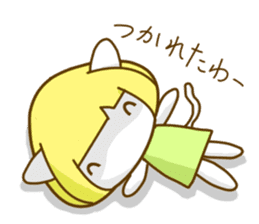 Bobbed hair cat of usual smiling face sticker #7363174