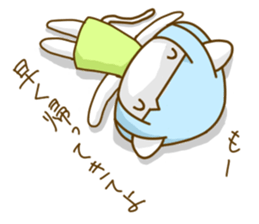 Bobbed hair cat of usual smiling face sticker #7363180