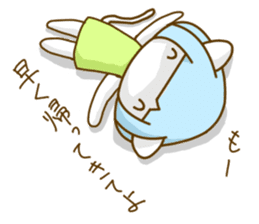 Bobbed hair cat of usual smiling face sticker #7363180