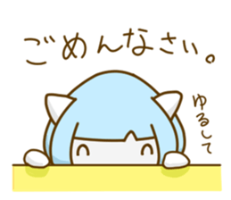 Bobbed hair cat of usual smiling face sticker #7363192