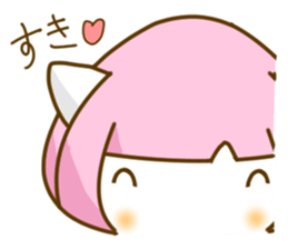 Bobbed hair cat of usual smiling face sticker #7363194