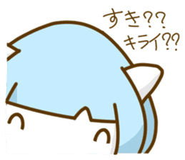 Bobbed hair cat of usual smiling face sticker #7363195