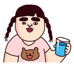 Cheerful girl in the world sticker #7363442