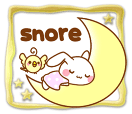 Moonlit night Child rabbit. Gold.English sticker #7365567