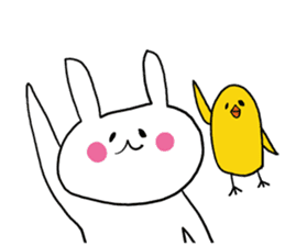 Prank chick and rabbit in the world sticker #7367334