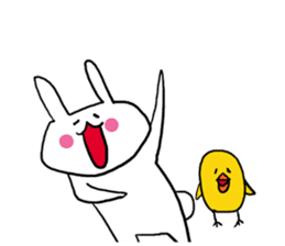 Prank chick and rabbit in the world sticker #7367341