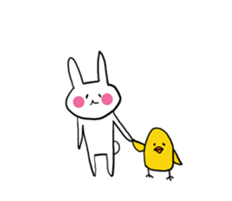Prank chick and rabbit in the world sticker #7367349