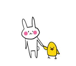 Prank chick and rabbit in the world sticker #7367349