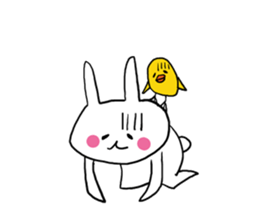 Prank chick and rabbit in the world sticker #7367350