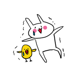 Prank chick and rabbit in the world sticker #7367351