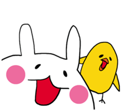 Prank chick and rabbit in the world sticker #7367362