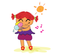 Weather_and girls summer sticker #7371773