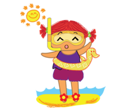 Weather_and girls summer sticker #7371792