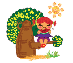 Weather_and girls summer sticker #7371799