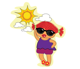 Weather_and girls summer sticker #7371801