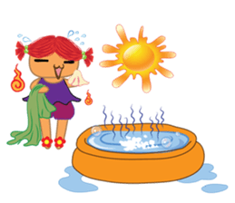 Weather_and girls summer sticker #7371804