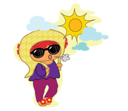 Weather_and girls summer sticker #7371809