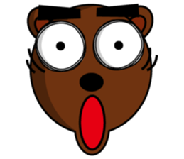 Black Eyebrows Bear 15 sticker #7376053