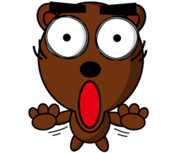 Black Eyebrows Bear 15 sticker #7376054